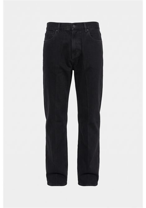 Grifoni Jeans Casey Carrot Fit in Denim di Cotone Nero Uomo GRIFONI | Jeans | G6AC0034DARK BLACK